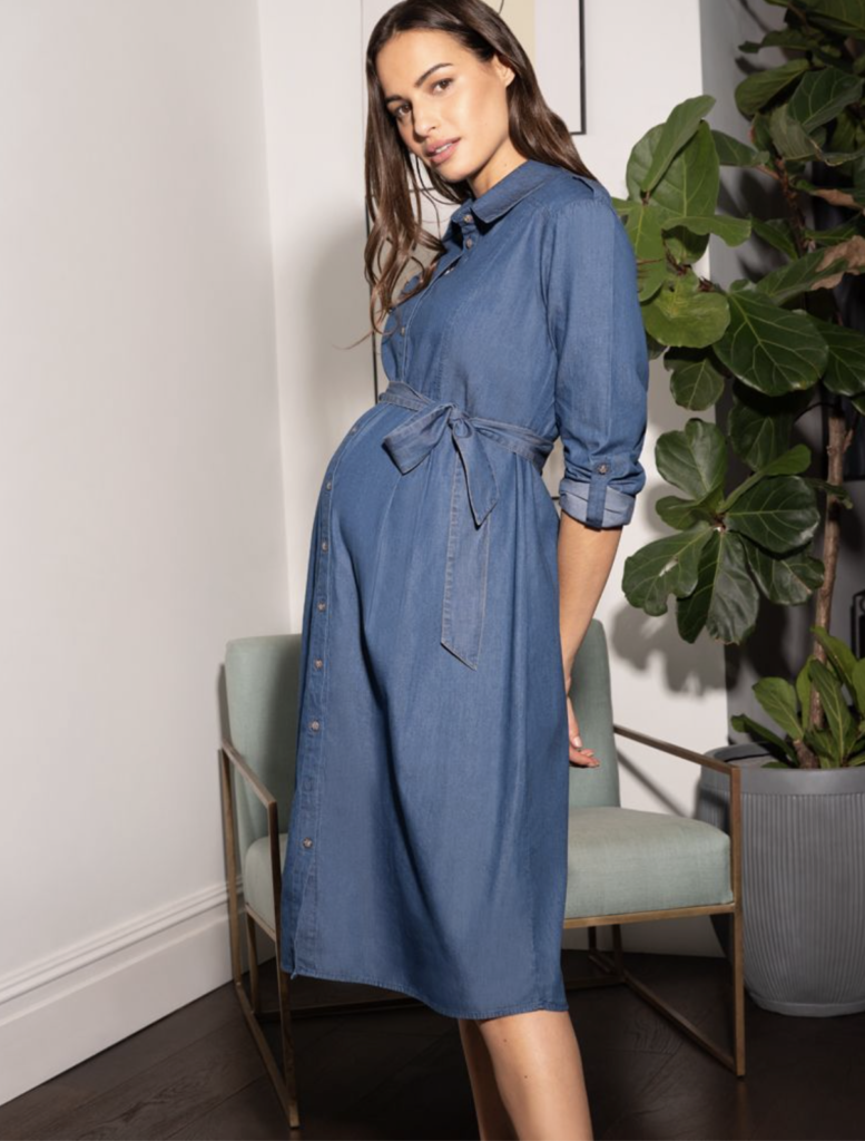 Chambray maternity dress by Seraphine