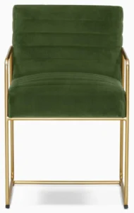 A green velvet office chair from Joybird