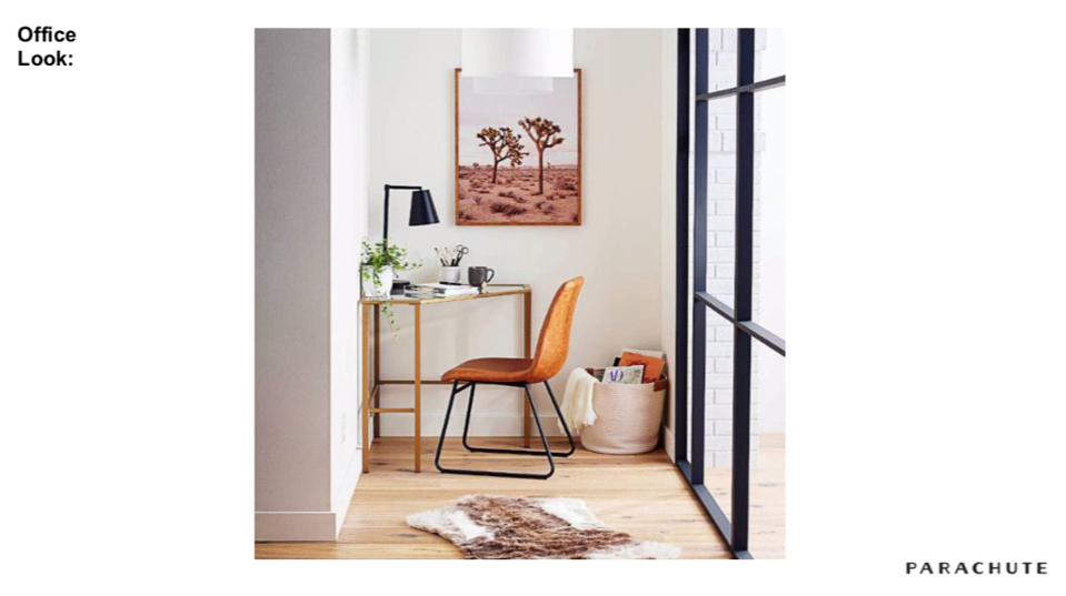 an office styled by Parachute's Ariel Kaye